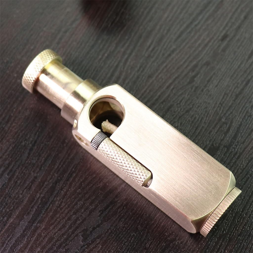 Handmade Heavy Trench Vintage Brass Kerosene Lighter, Antique Windproof Soft Flame Old-Fashioned Lighter, Men's Collection Decorative Gift(D)