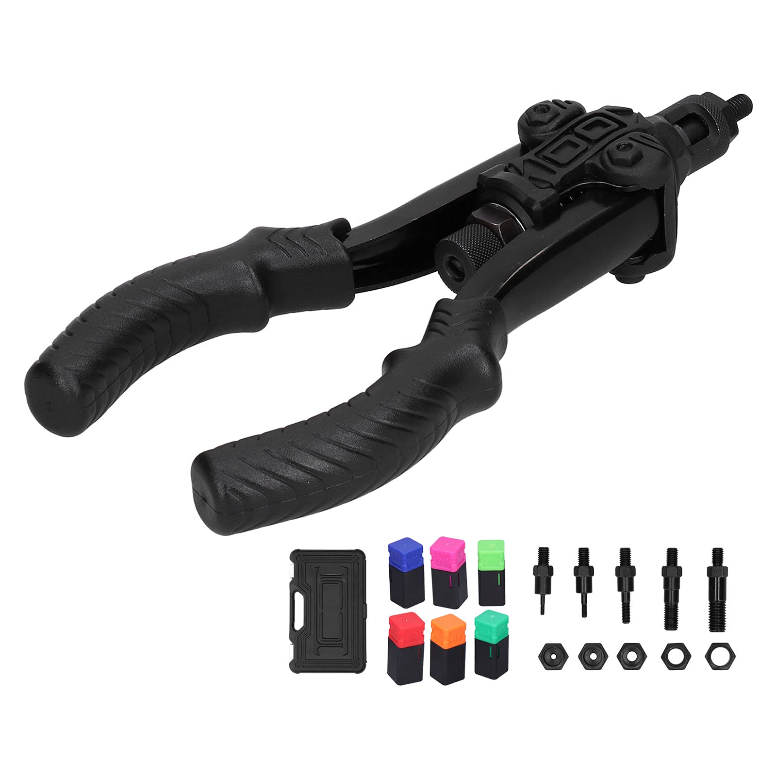Tuerca de nuez de remacha de manos Herramienta manual de kit de remachado con Mandrel M3 M4 M6 M8 M10 M12