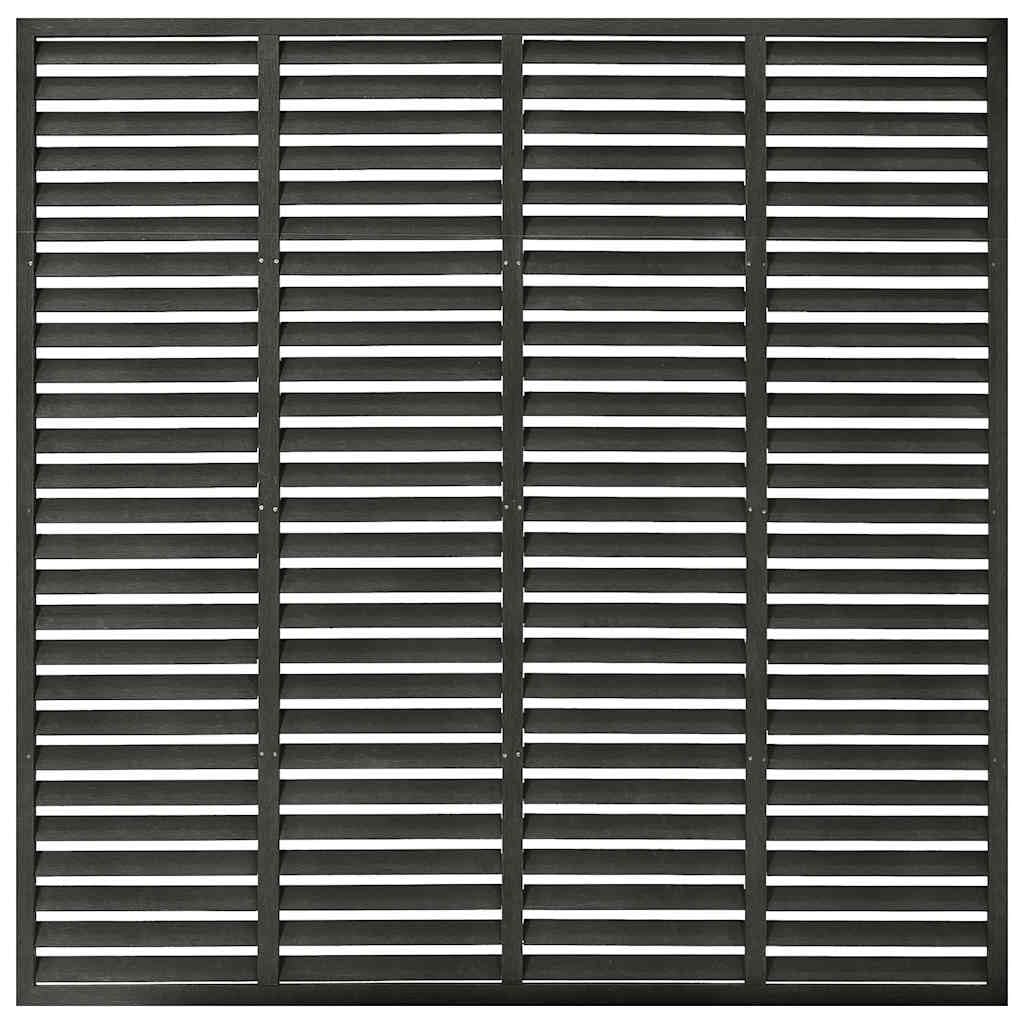 WPC Sichtschutzzaun 180x180 cm, Lamellenzaun für Garten und Terrasse, Dunkelgrau, langlebiges Zaunelement zur Abgrenzung und Windschutz (pflegeleicht ohne Streichen)
