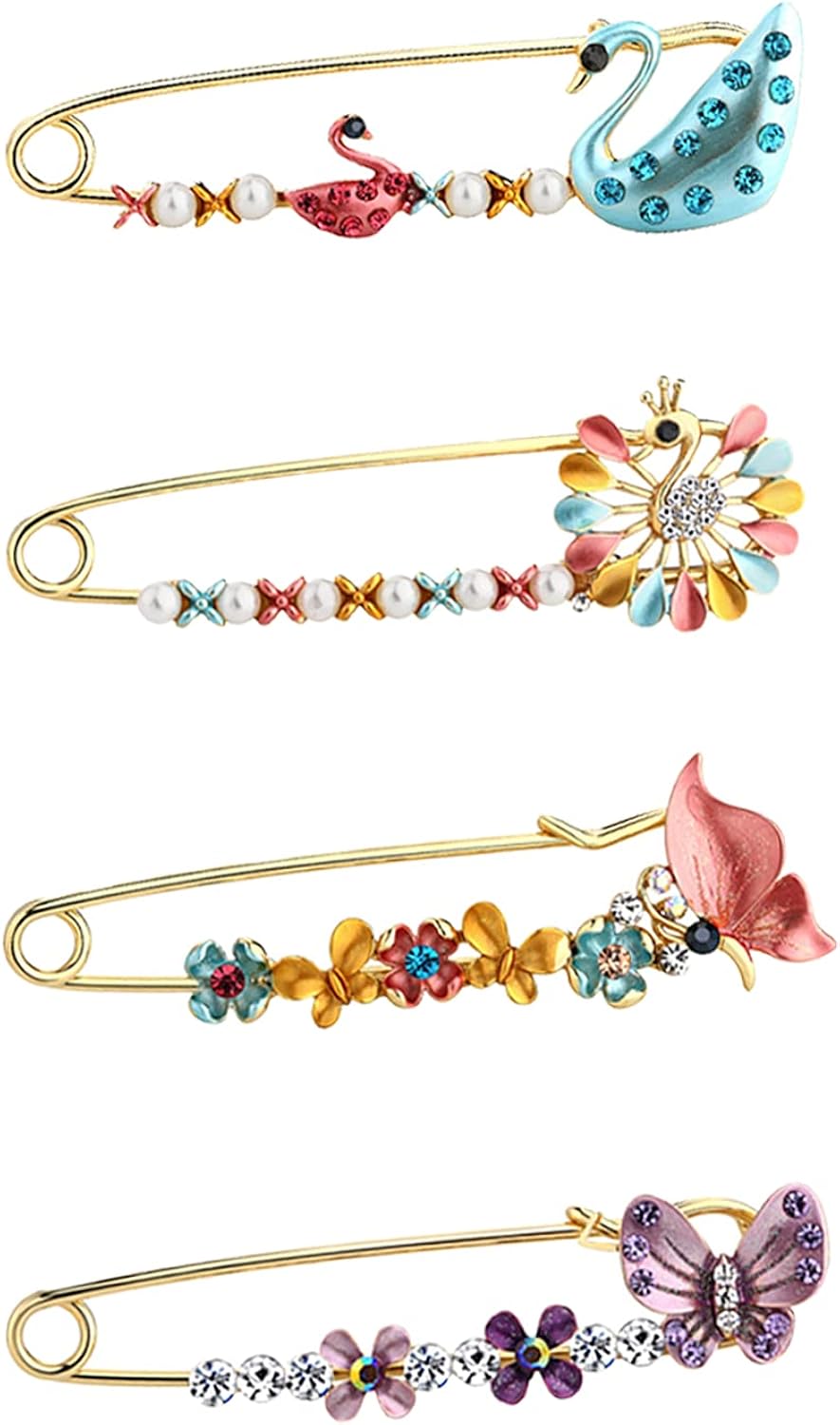 4 Pieces Brooches Pins for Women Enamel Colorful Brooches