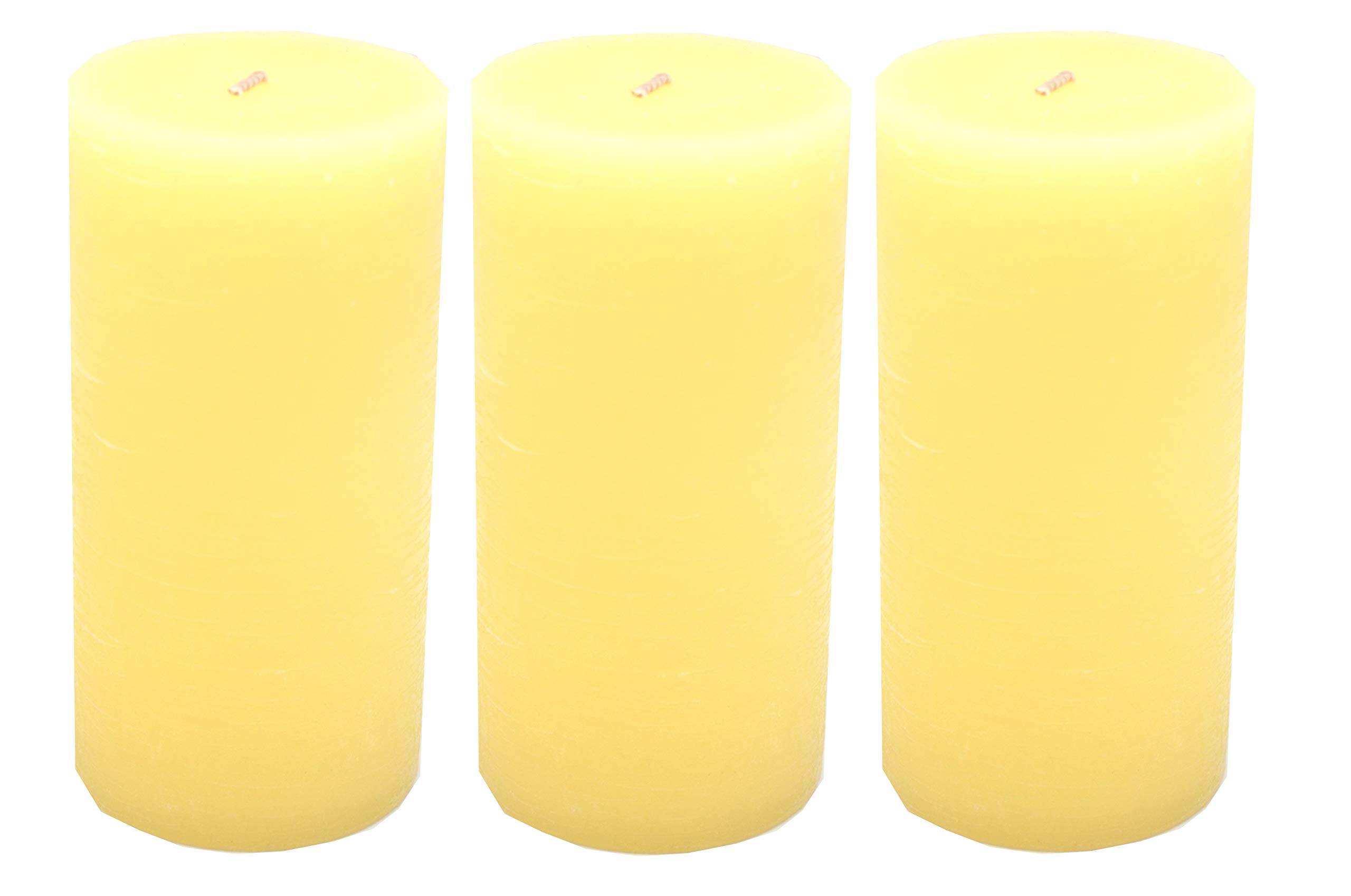 JULIE ANN HOME Unscented 3x6 Tall Pillar Candles – Set of 3 Hand Poured Wax Candles | Smokeless, Clean Burning Décor for Weddings, Church, Events | Ivory