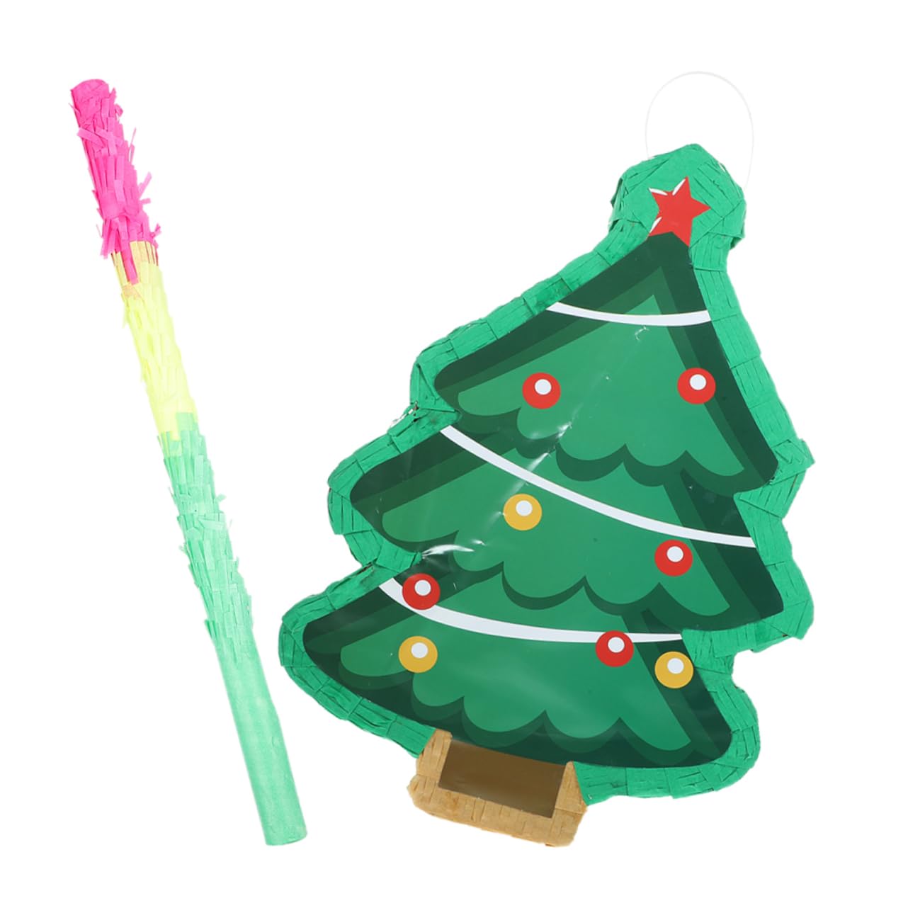 NOLITOY 1 Set Christmas Tree Christmas Tree Shaped Pinata with Paper Rod for Holiday Parties and Themed Events and Decorations for Adults
