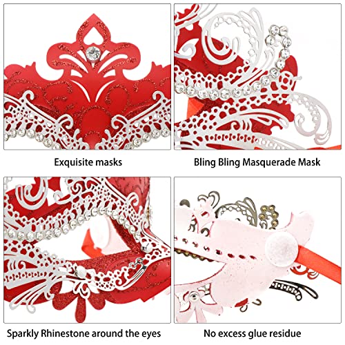 Image of Coddsmz Couple Masquerade Mask Set - Venetian & Mardi Gras Mask for Women & Men