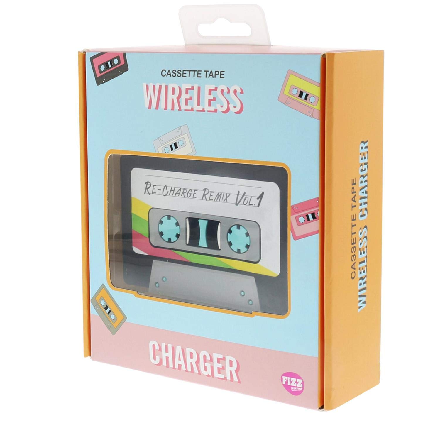 Fizz Creations Wireless Charger Cassette, Multi-Colour Colour, 13cm x 15cm x 4.7cm
