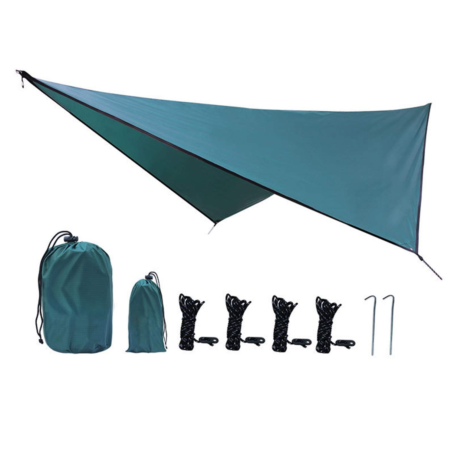 Tent Tarp Beach Tent Ground Cloth Anti-UV Portable Foldable Sunshade Tent for Outdoor Camping Park Dark Green 360cmx290cm