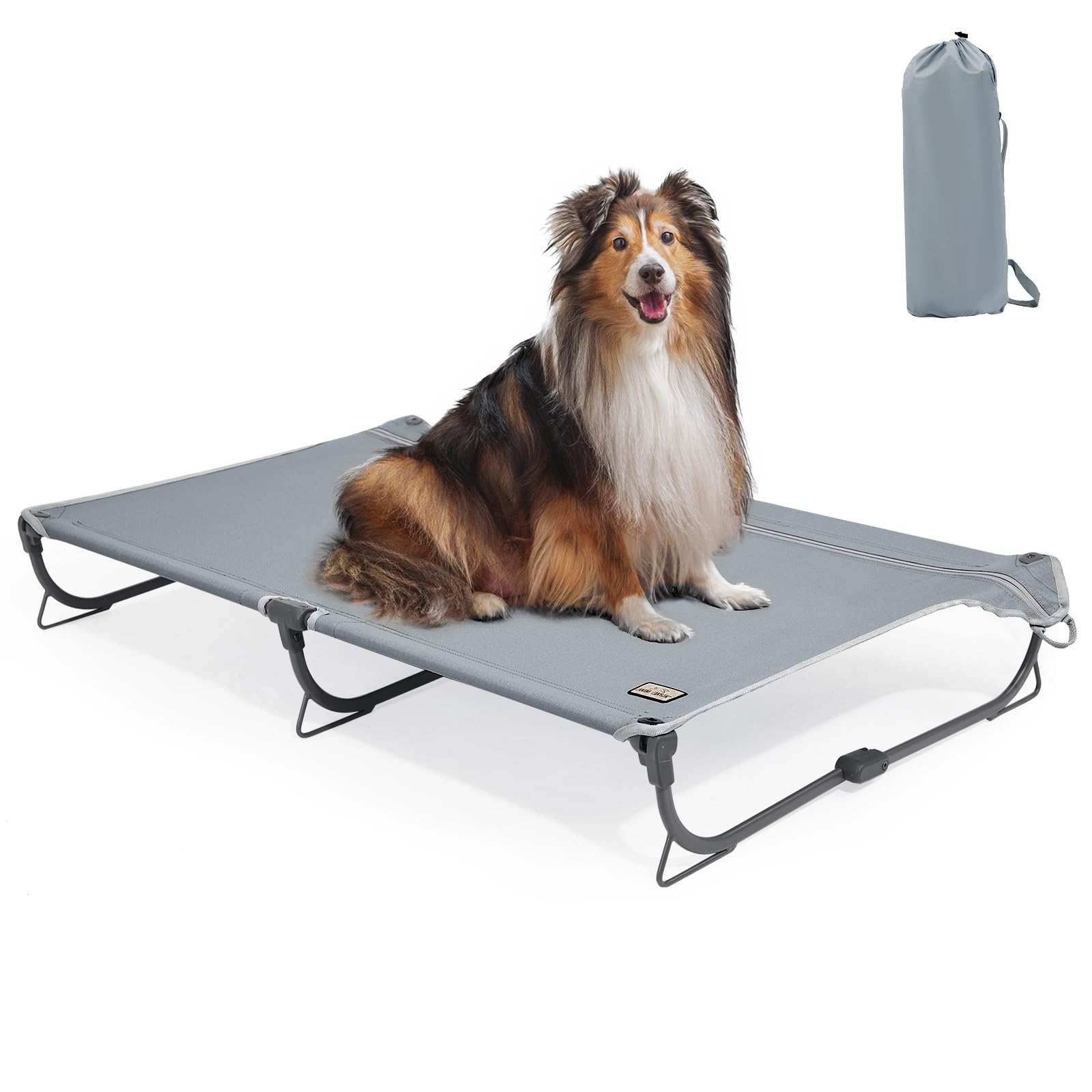 CANINE CANYON Daisy Cot, Medium Foldable Elevated Dog Bed, Portable Raised Outdoor Folding Dog Cot, Cooling, Chew Proof, Waterproof, Heavy Duty Up to