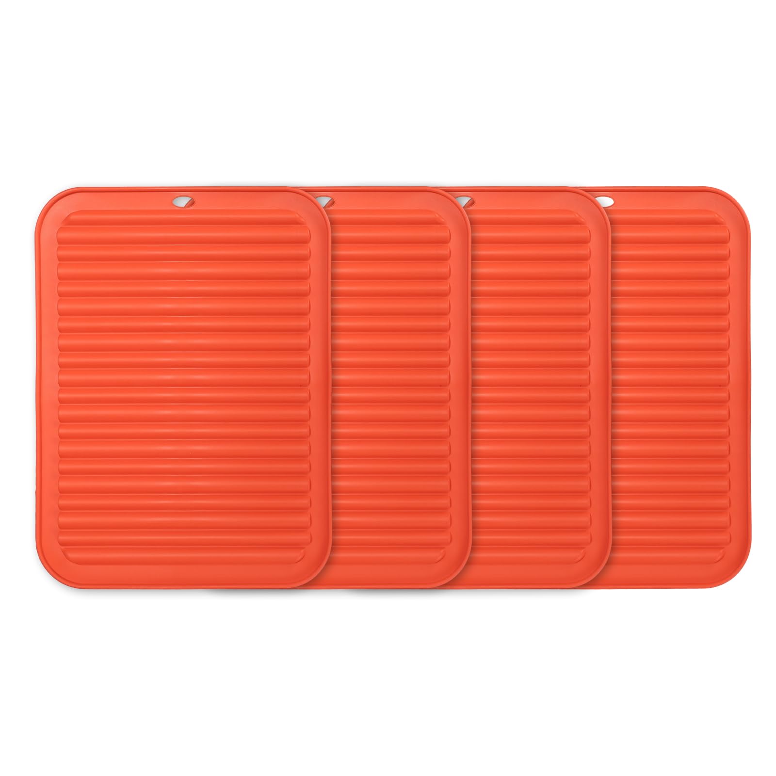 uxcell 4 salvamanteles de silicona para ollas y sartenes calientes, 12 x 9 pulgadas, resistentes al calor, soportes multiusos para ollas y platos calientes, encimeras, posavasos, color rojo
