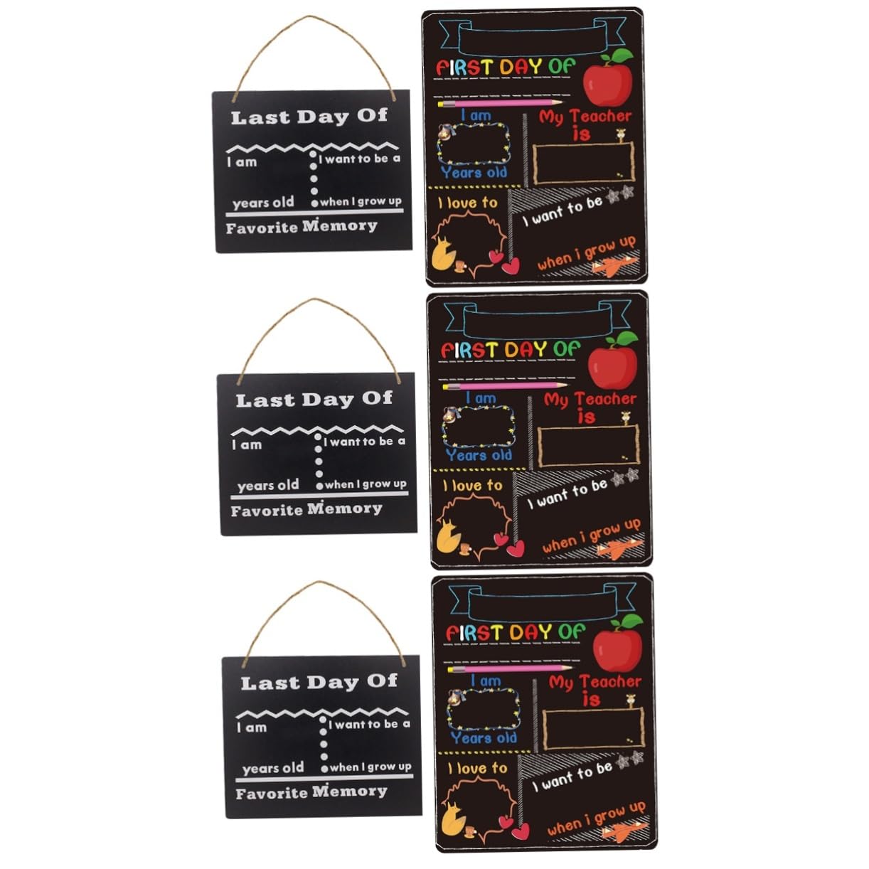 HOMSFOU 3 Set Lavagna Doppia Per Scuola Lavagna Per Foto Del Primo Scuola Decorazione Riutilizzabile Per Scolastiche E Decorazioni Per La Casa 2 Pezzi*3
