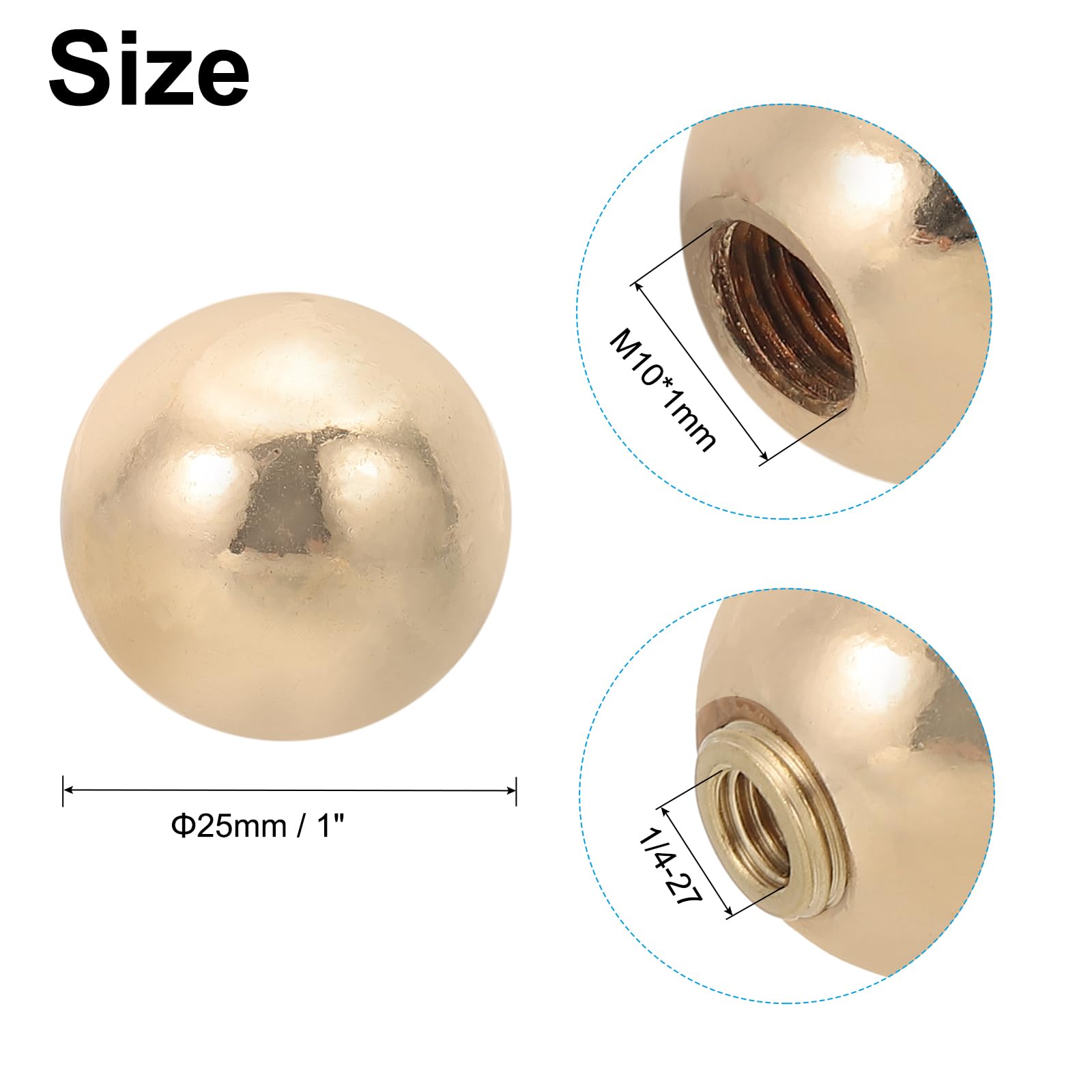 PATIKIL 25mm Ball Lamp Finials Caps Knob, 1 Set Lamp Shade Decoration, Rose Gold Tone - Image 2