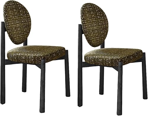 Miniatura 26 de Juego de sillas de comedor de 1/2/4, sillas de comedor de madera, sillas de comedor tapizadas retro, con cojín de tela/felpa, silla de cocina para