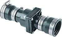 Hydro Master Sump Pump Check Valve 1-1/2" & 1-1/4" - Durable ABS Plastic with Stainless Steel Clamps, Leakproof Backflow Prevention