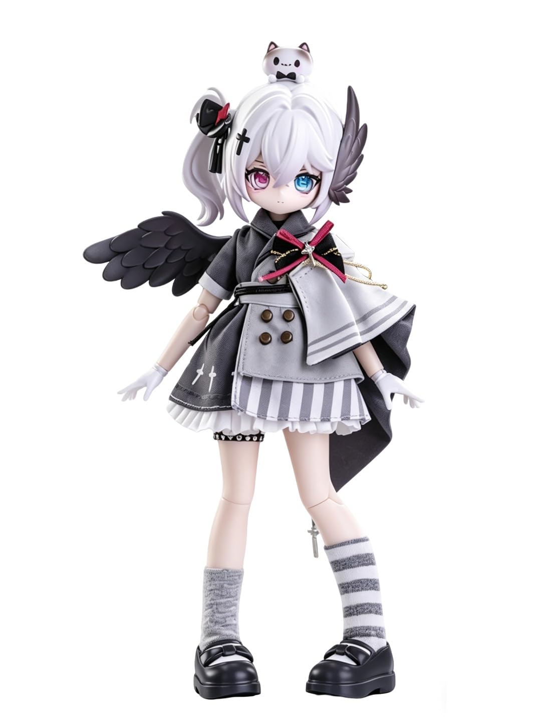 光と影：光翼学院 BJDブラインドドール シリーズ 高約21cm PVC&ABS素材 1/8 BJDスペシャルボディ 女の子のギフト 関節可動フィギュア(Gray)
