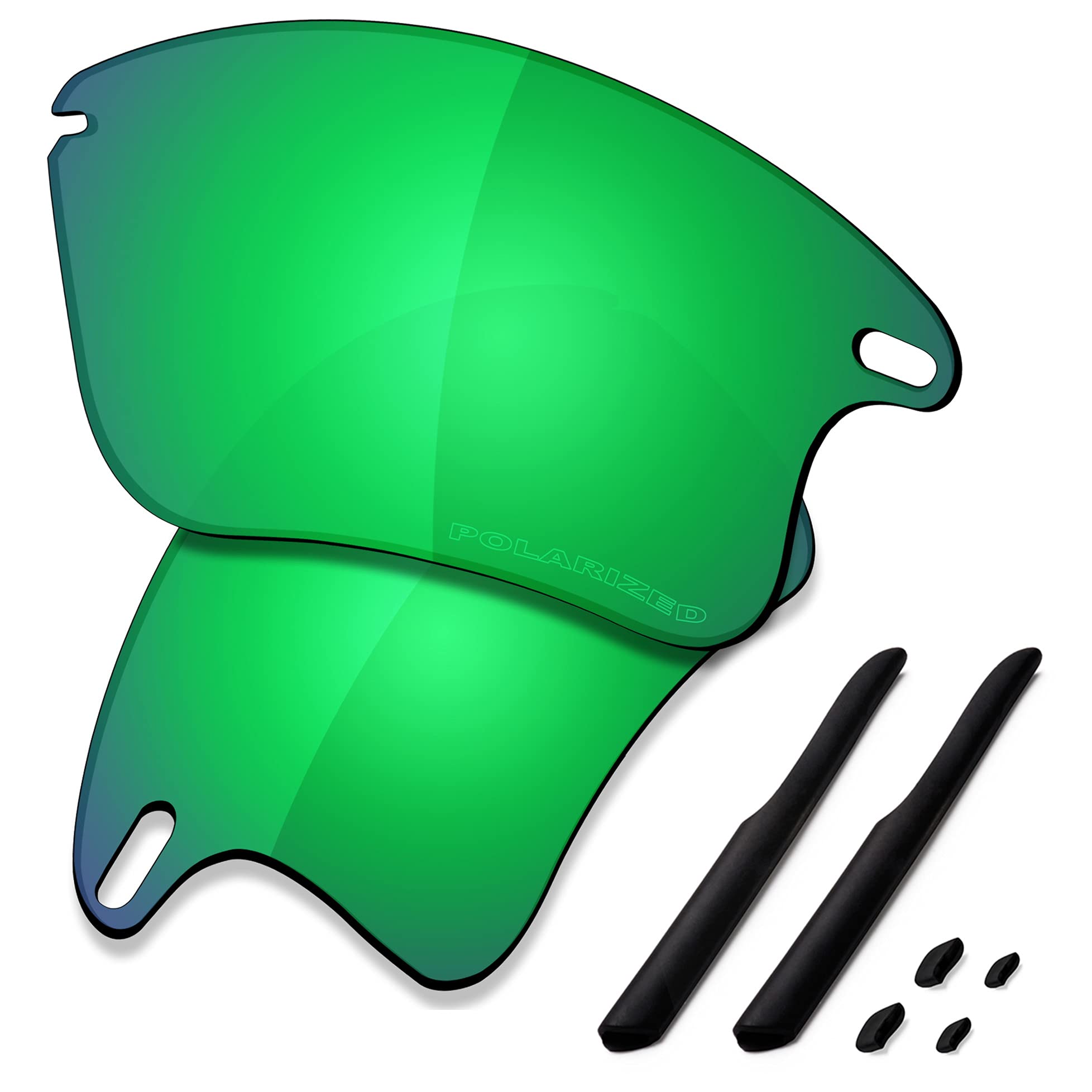 SAUCER Premium Replacement Lenses & Rubber Kits for Oakley Fast Jacket XL OO9156 | Fast Jacket XL Low Bridge Fit OO9163 Sunglasses High Definition - Jade Green Polarized