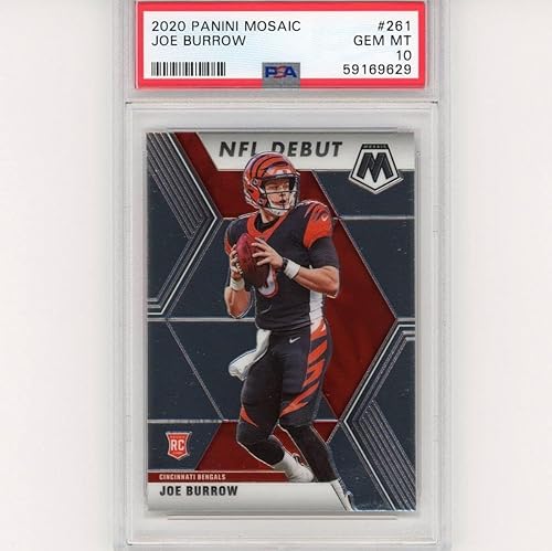 Graded 2020 Panini Mosaic Joe Burrow #261 Rookie RC Football Card PSA 10 Gem Mint