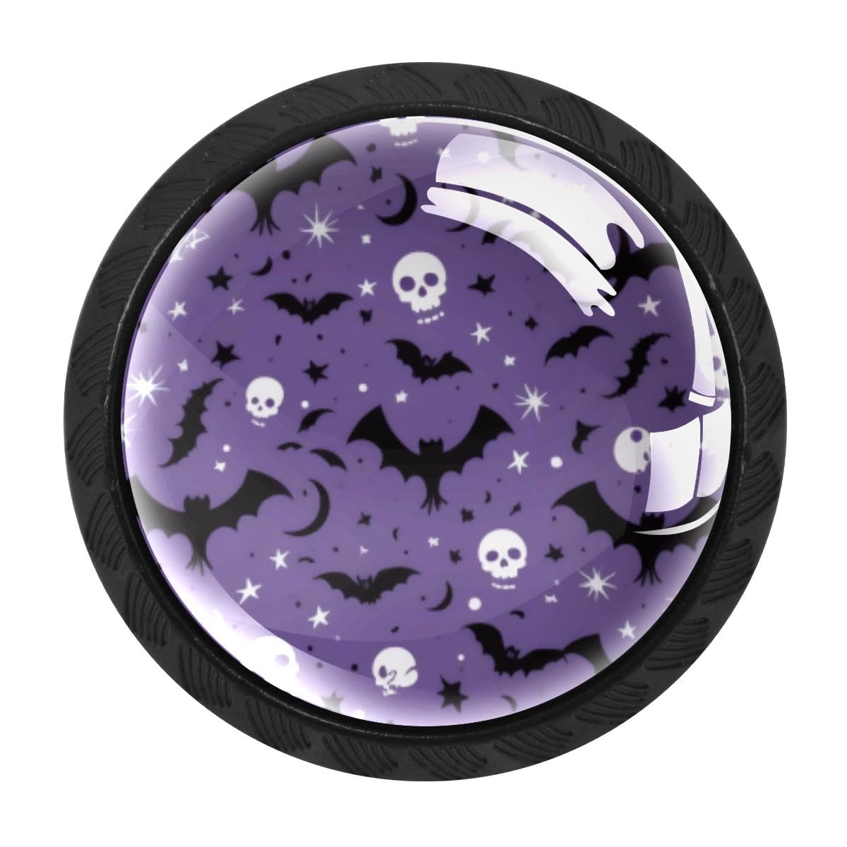HEOEH 4 PCS Cabinet Knobs, Halloween Skull Bat Drawer Knobs Dresser Handles