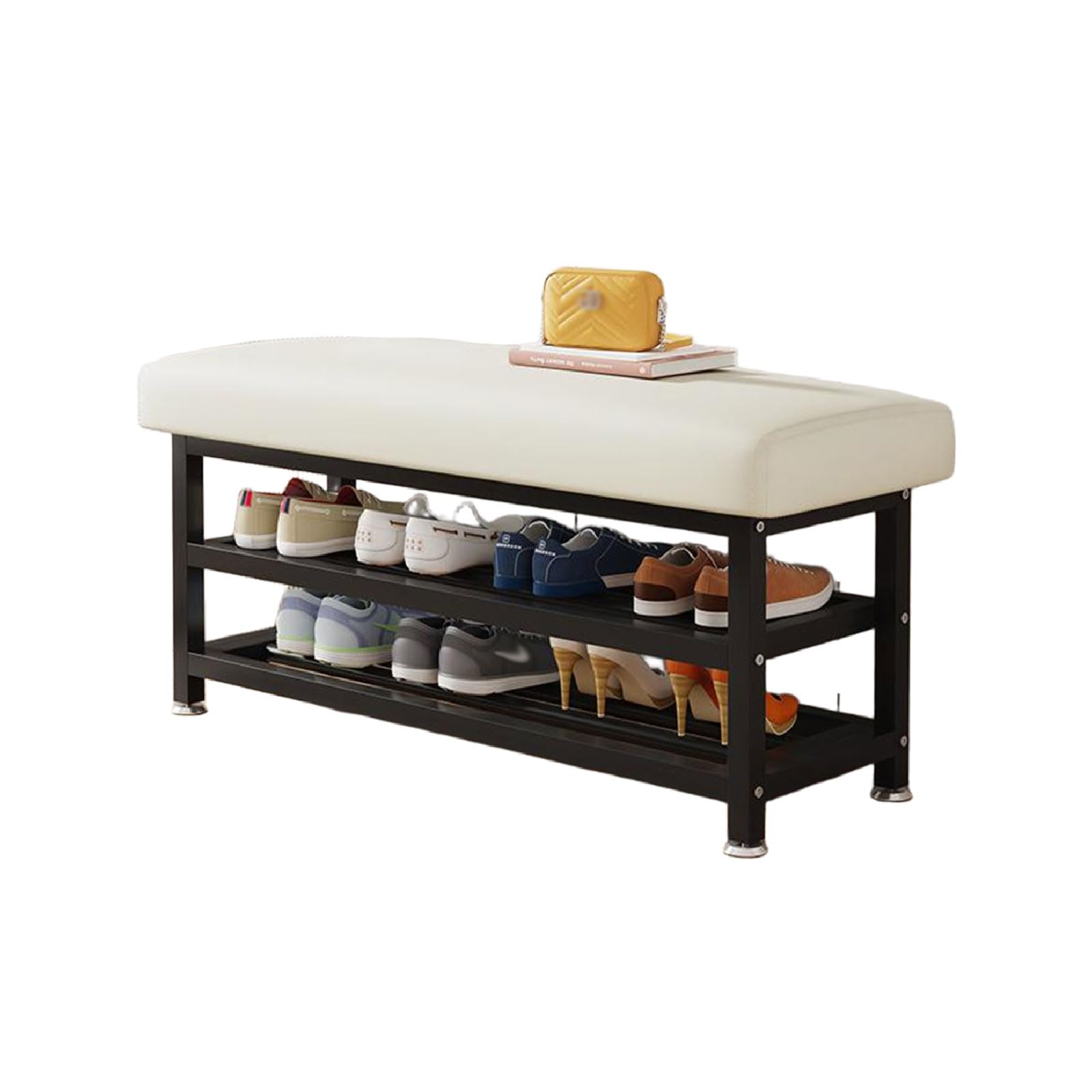 Banc à chaussures réglable pour optimiser le rangement des chaussures d'entrée