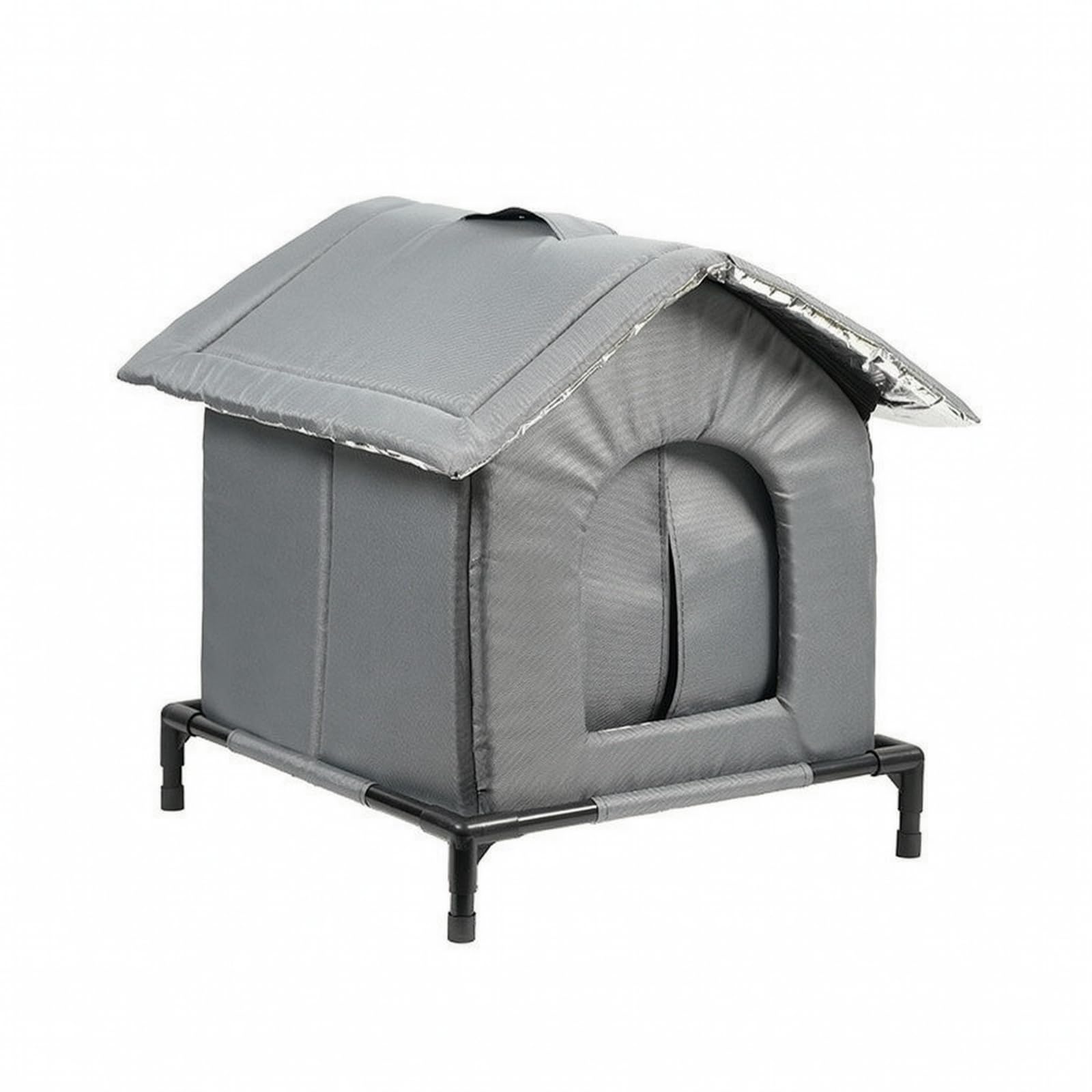 Generic Casetta Tetto Inclinato Design Chiuso Anti, Cuccia per, Rialzata, Giardino, Patio, M