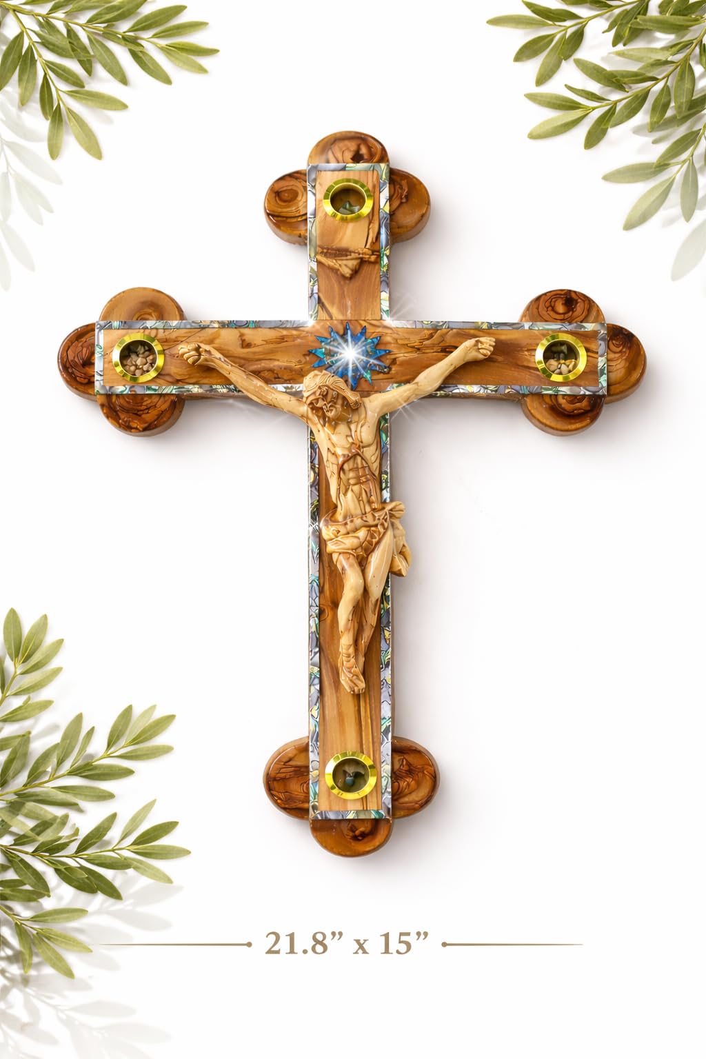 Amazon.com: Jerusalem Olive Wood Wall Crucifix 21.8