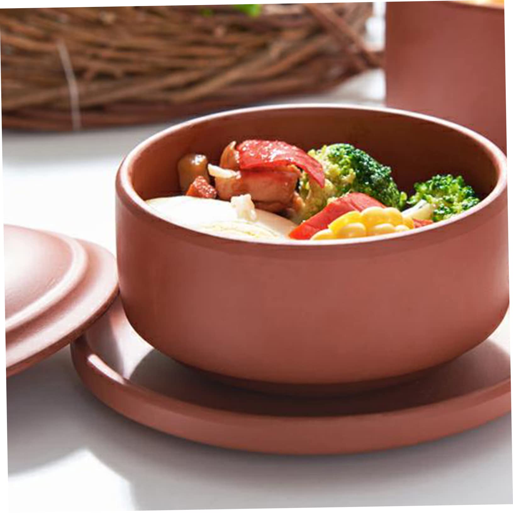 HEMOTON Burriera In Ceramica Con Coperchio | Contenitore Per Formaggio E Burro 17x12x6 Cm | Scatola Frigo Elegante - 2