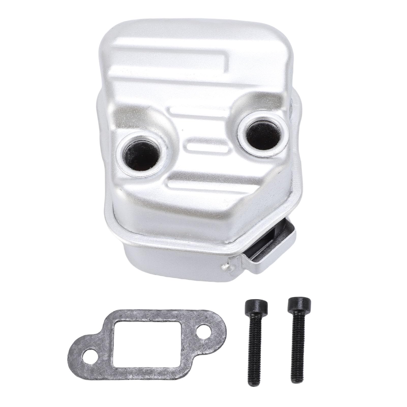 Jiawu Kit de Silencieux D'échappement, 1139 140 0604 pour MS181 MS181C MS171 (Comprend Le Joint de Silencieux, Les boulons), Silencieux D'échappement de Tronçonneuse en Acier