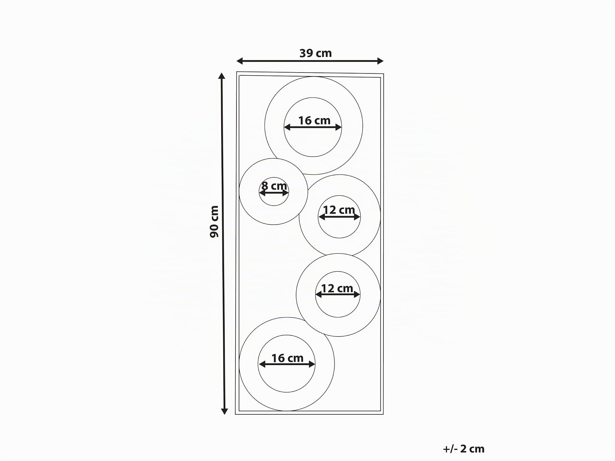 Decorazione murale retrò con specchi d'arredo 39 x 90 cm metallo oro