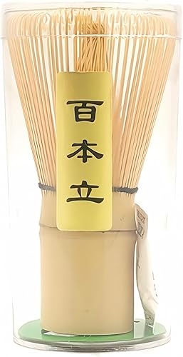 Batidor de matcha  Batidor de bambú para polvo matcha, hecho a mano orgánico tradicional japonés Chasen, agitador de matcha de 100 puntas Wisk para