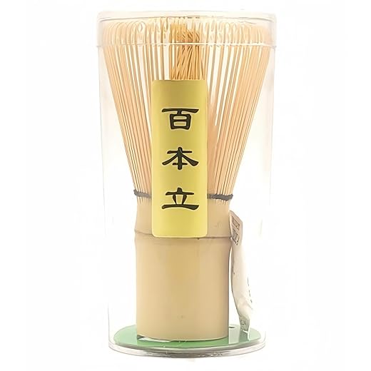 Matcha Whisk - Bamboo Whisk for Matcha Powder, Handcrafted Organic Traditional Japanese Chasen, 100-Prong Matcha Stirrer Wisk Mixer Brush for Authentic Tea Preparation