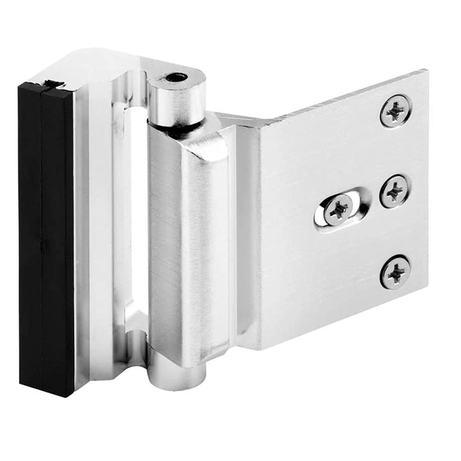 Shundeed Silver Aluminium Alloy U Door Reinforcement Lock Defender Security Door Stopper Home Child Proof Stopper Security Lock(Silver)