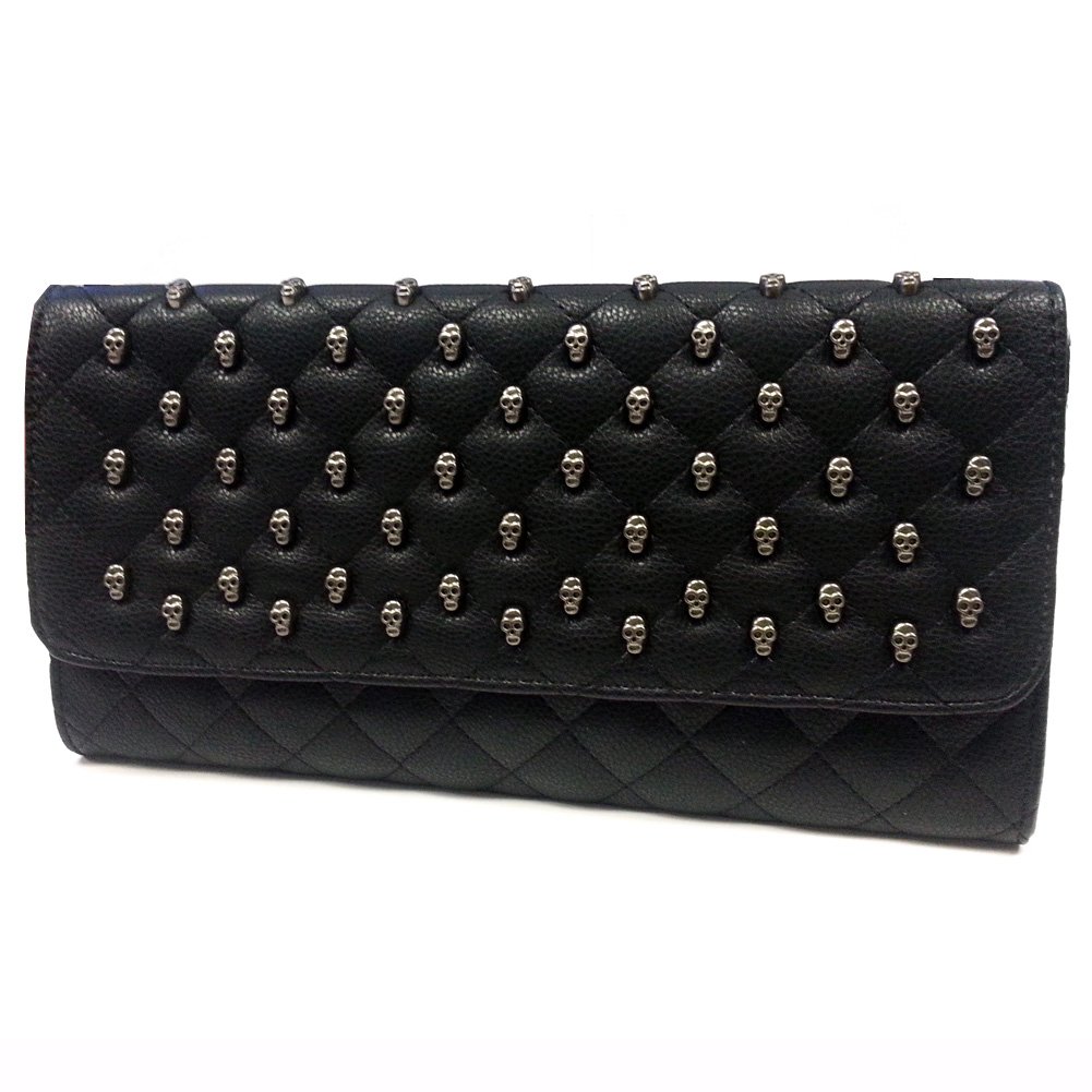 Skull Stud Envelope Clutch Handbag