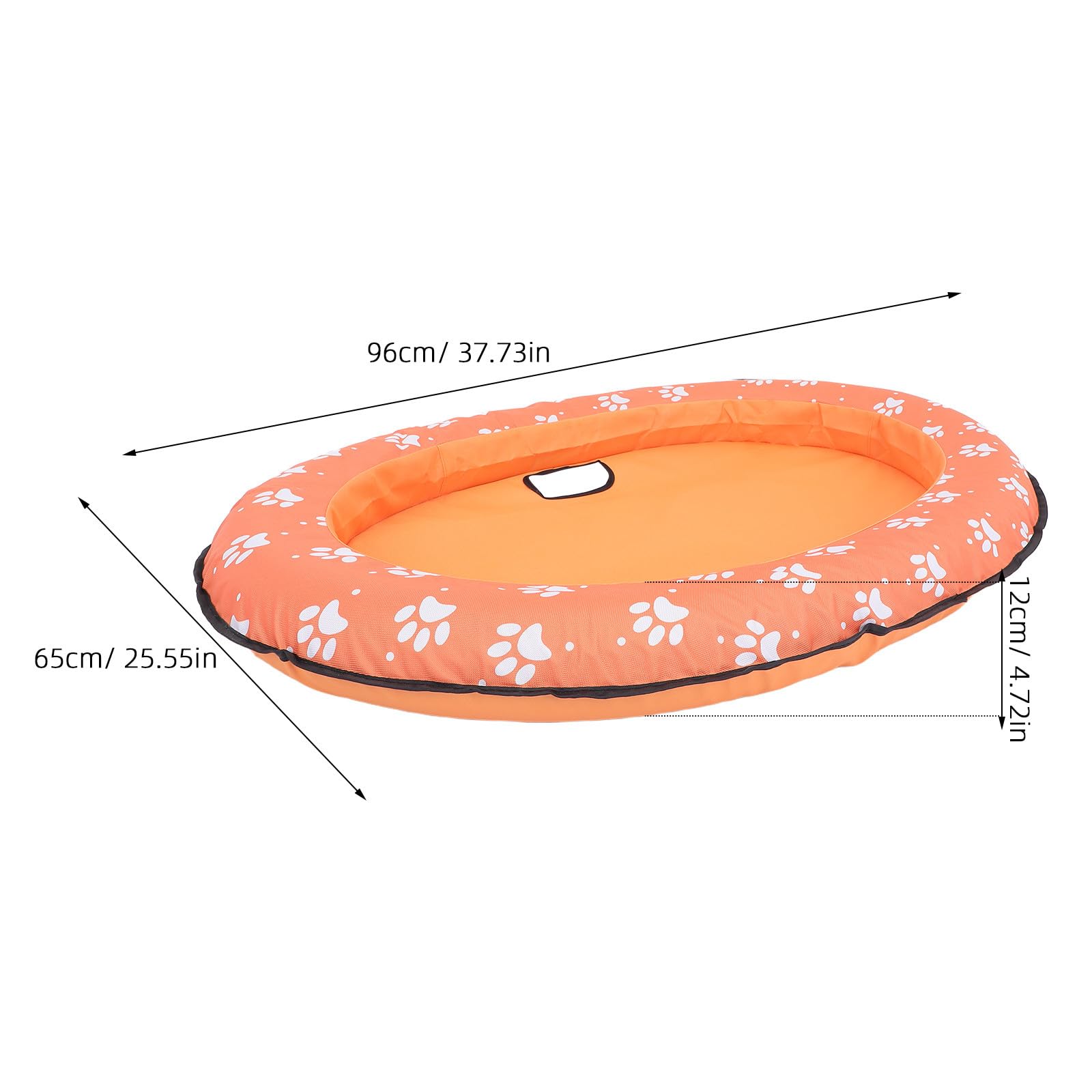 Kleine Hunde-Pool-Schwimmmatte - 96 x 65 cm aufblasbare Hunde-Schwimminsel für Pool - Sommer-Schwimmmatte, Schwimmspielzeug für Strand, See, Fluss (Orange)