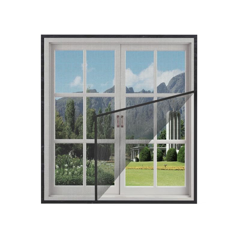 Atlara Mosquito net for Window (Size-100X70 cm Color-Black) 120 GSM Fiberglass Window Mosquito Insect Net for Windows Door Pre-Stitched to Net - Ready to use Net