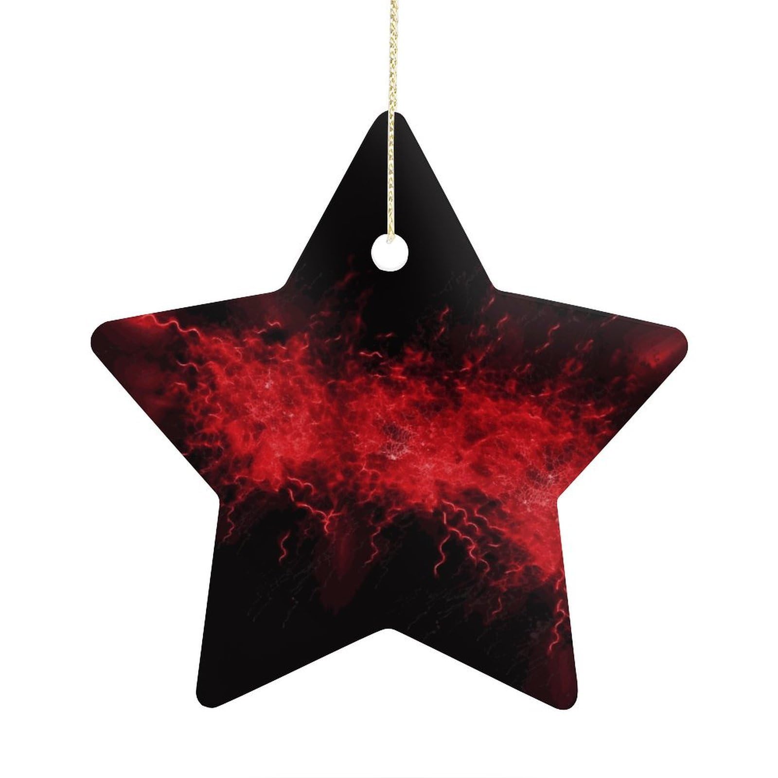 Fodpand Women's Style Explosion Burst Red Black Ornament With String, Keepsake Hanging Decorations,Ceramic Ornaments For Men Indoor Home Holiday Party Gifts