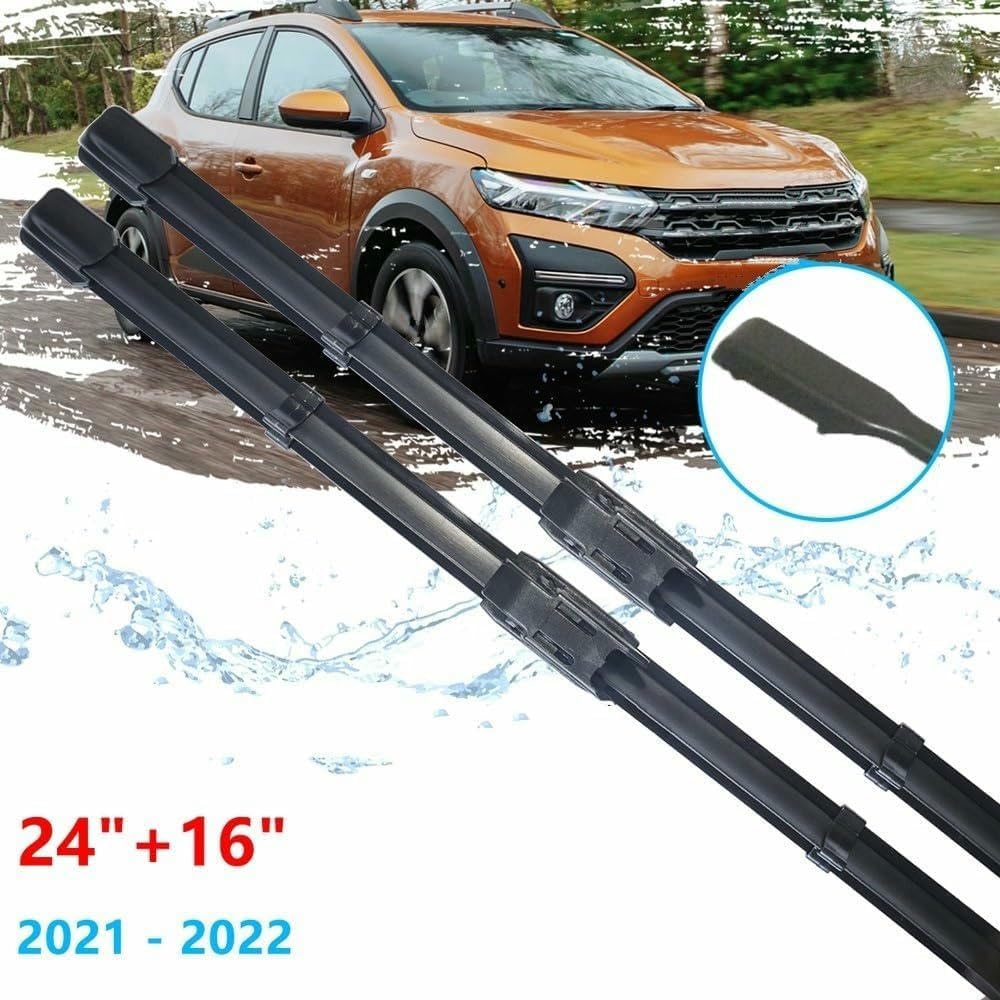 QILING Tergicristallo per Auto per Dacia Sandero Stepway 2021 2022 Tergicristalli Anteriori Parabrezza Spazzola per Parabrezza (Tergicristallo Posteriore)