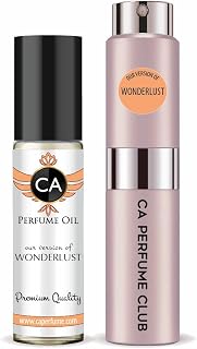 CA Perfume Duo Impression of Wonderlust For Women Perfume Layering Set Long Lasting Travel Size EDP + Body Oil Roll-On Bottle 0.27 Fl Oz+0.33 Fl Oz