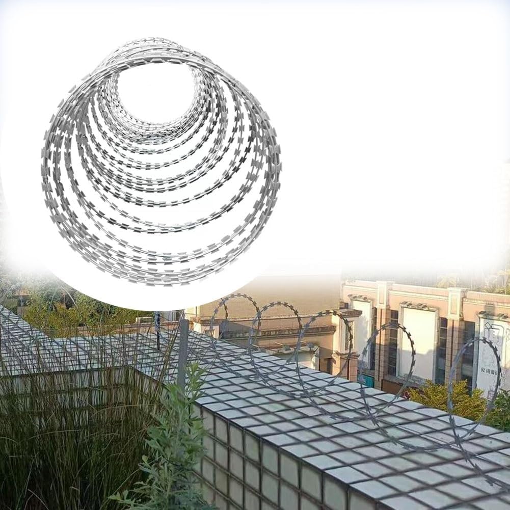 Rete metallica spinata Rete metallica zincata, recinzione di sicurezza for giardini e fabbriche, doppia elica, 20 m