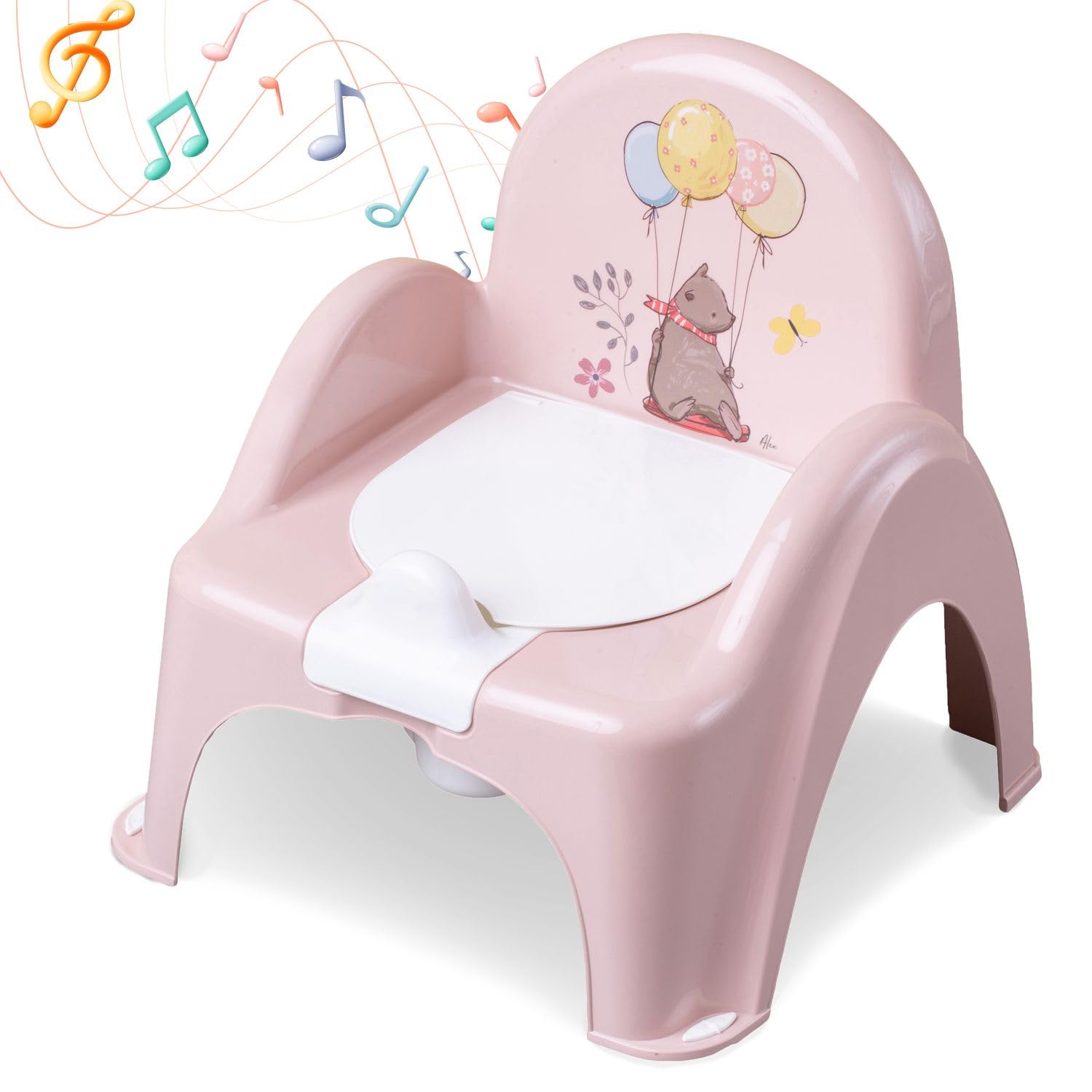 Babykajo Töpfchen mit Musik und herausnehmbarem Topf. Kinder Töpfchen mit Anti-Rutsch Beschichtung - Baby Töpfchen mit Griff zum einfachen Ausleeren! Perfekt für das Töpfchentraining!