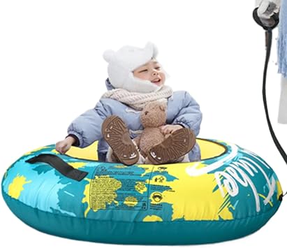Inflatable Winter Snow Tube Sled | Snow Tube for Adults | Heavy Duty Snow Sled | Winter Inflatable Sled, Kids Snow Tube Sled, Inflatable Sledding Tube, Snow Tubing Sled