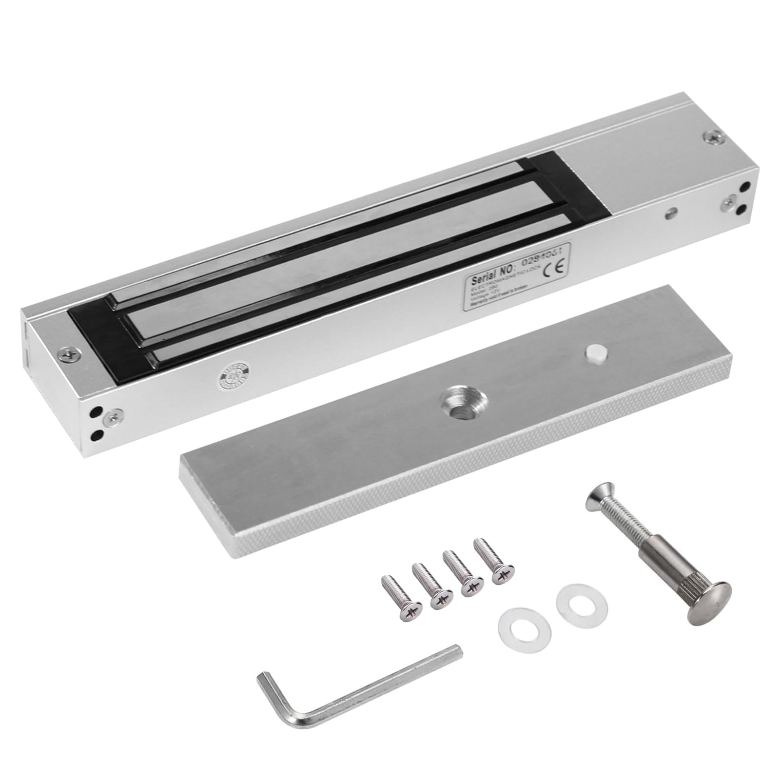Serrure électromagnétique pour porte simple 280 kg Force de maintien 12 V NC pour système de contrôle d'accès Serrure magnétique à porte unique