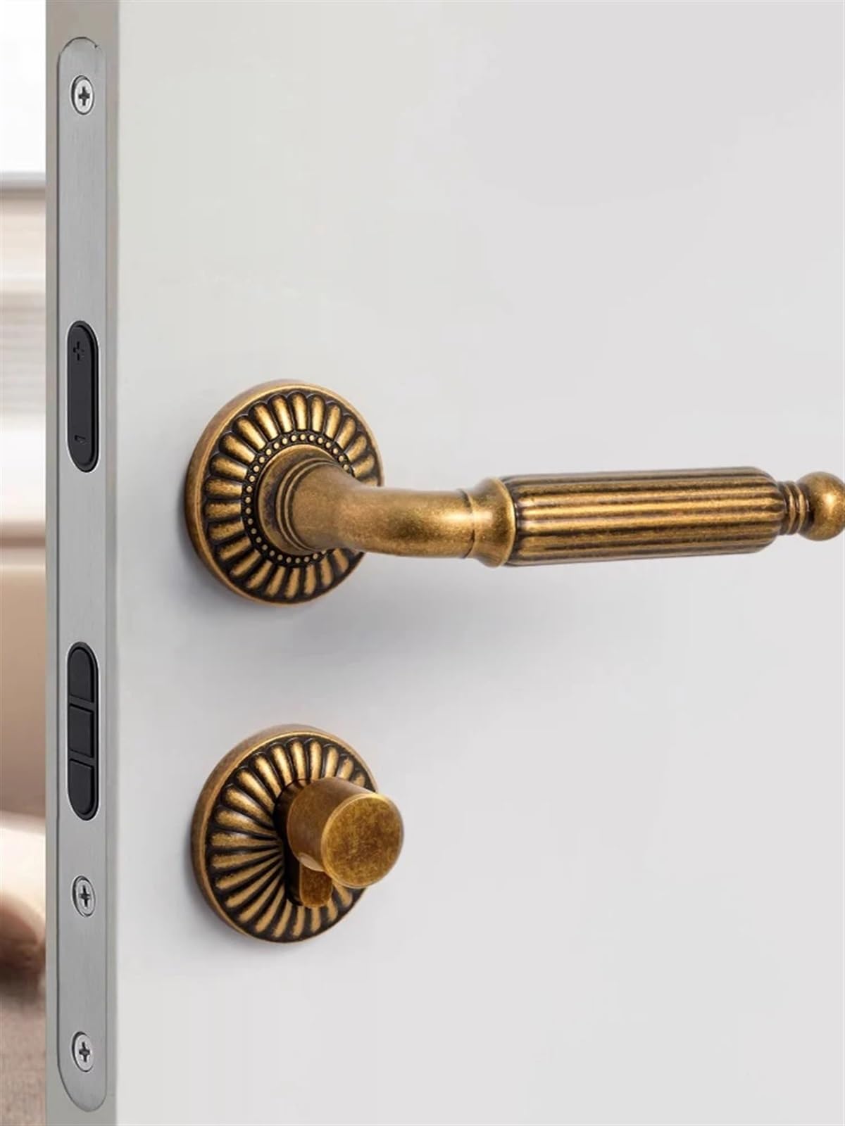 Cerradura de puerta dormitorio Manija interior dividida silenciosa madera retro Manilla Puerta Exterior