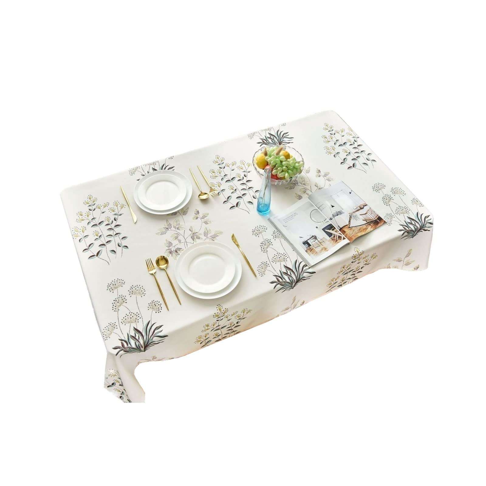 JINGYAN Tablecloths Tablecloth Rectangular Waterproof Oilproof Table Cover Flowers Colour Household Birthday Party Wedding Decoration(90x90cm)