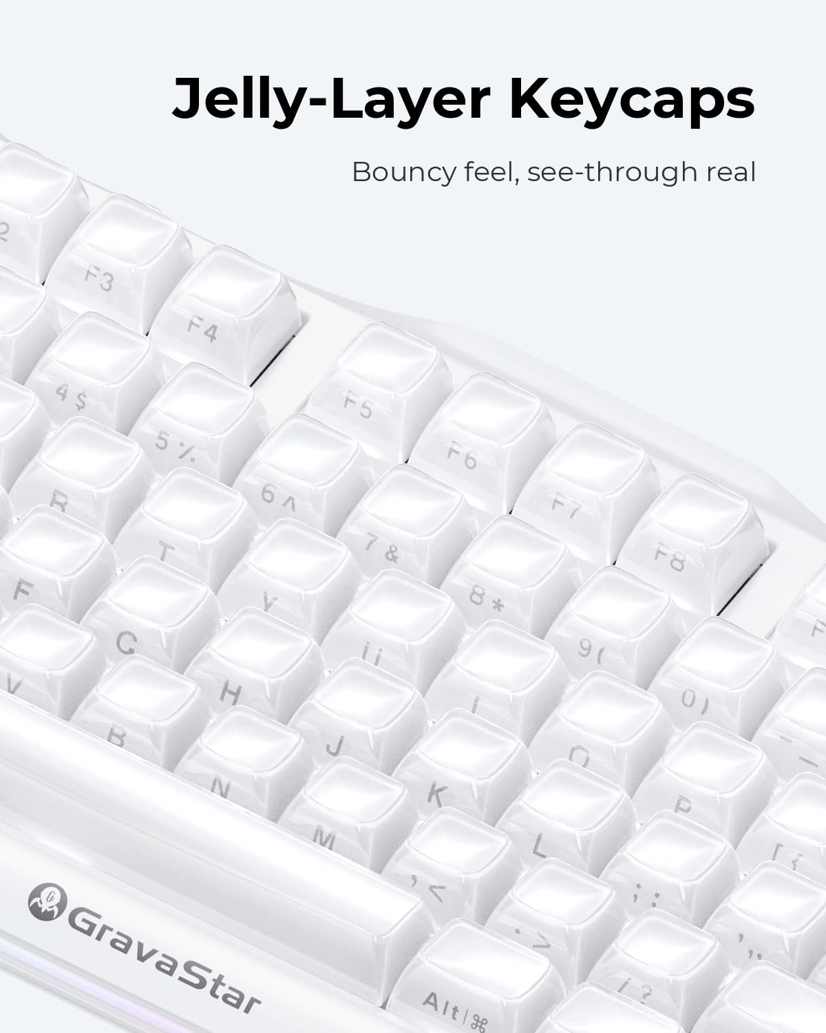 GravaStar Mercury K1 klawiatura mechaniczna z aluminiową ramą, 75% bezprzewodowa klawiatura gamingowa Hot Swap Custom Keyboard z przyciskiem, Gasket,klawiatura RGB Tri-Mode, nasadki klawiszy PBT, 8000