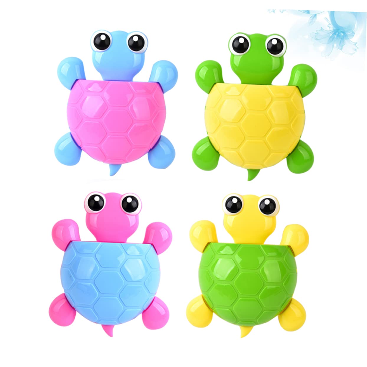 4piezas Portacepillos De Dientes para Lavabo Tortuga Soporte Pasta De Dientes Ventosa Decorativo Fácil De Usar