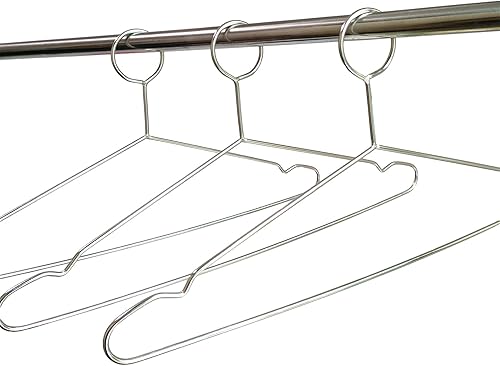 Miniatura 2 de 20 perchas de metal resistentes de acero inoxidable antirrobo, perchas de seguridad para ropa de bucle cerrado para hoteles y hostelería de 16.5