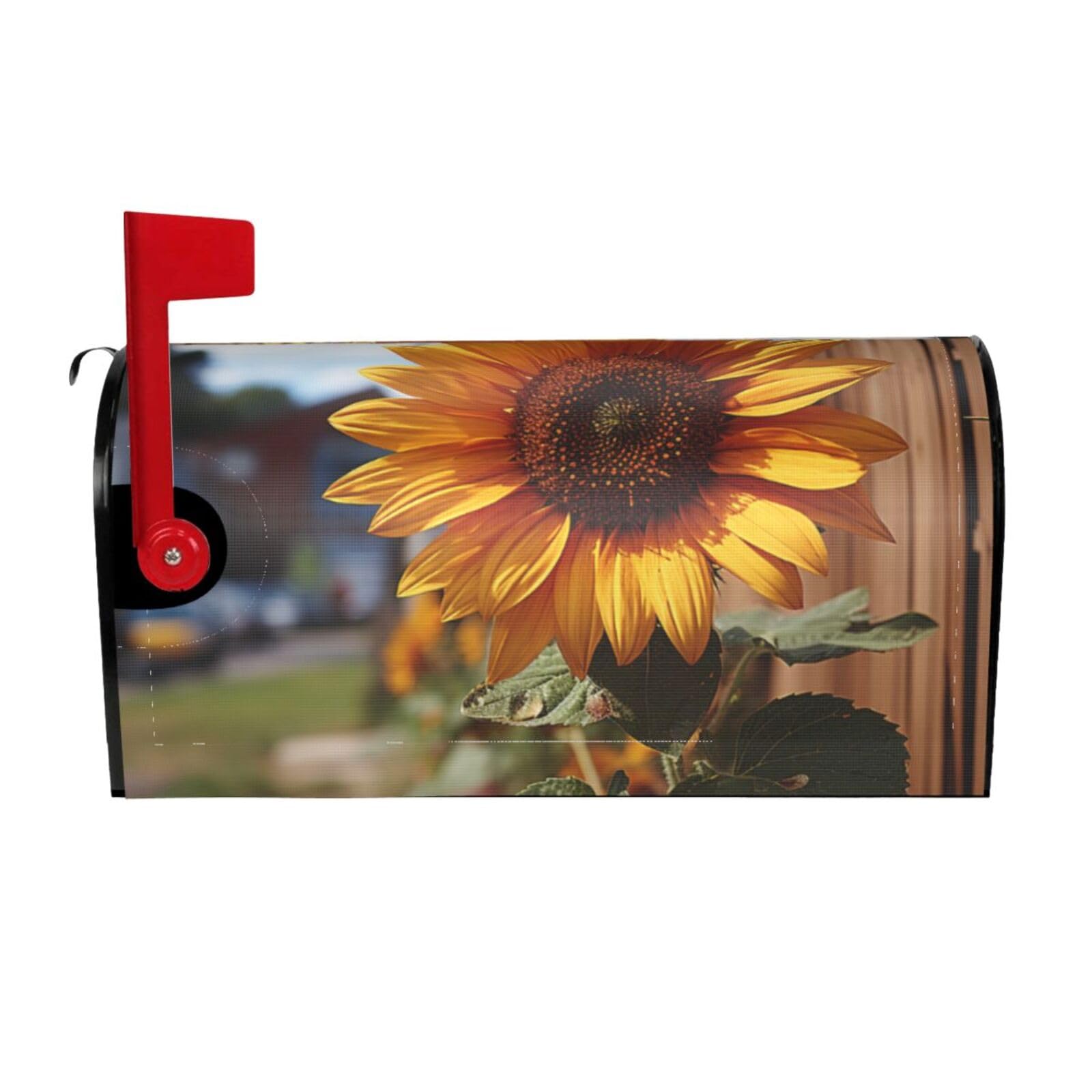 Farm Sunflower Mailbox Covers Magnetic Wraps Post Letter Box Cover Garden Home Decor 25.5x21 in
