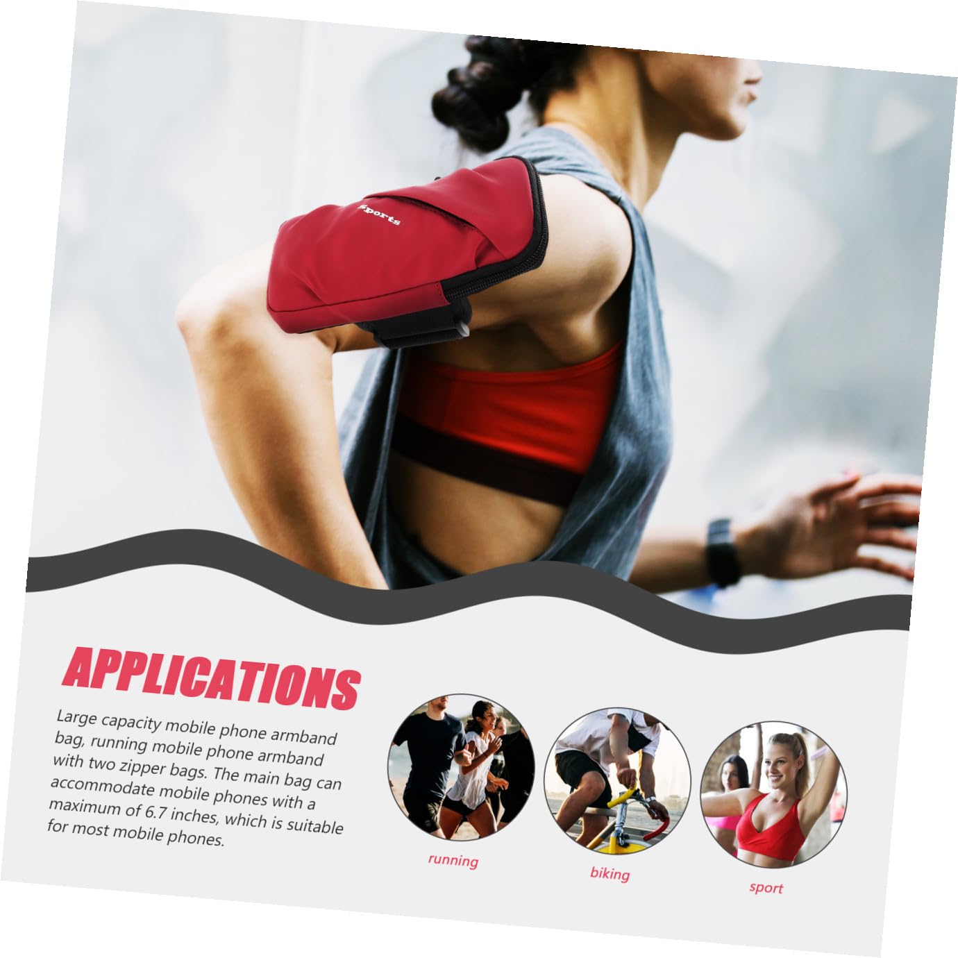 Gatuida 3piezas Bolsillo Deportivo para Teléfono para Correr Funda De Brazo Ligera y Práctica Compatible Móviles para Deportes Al Aire
