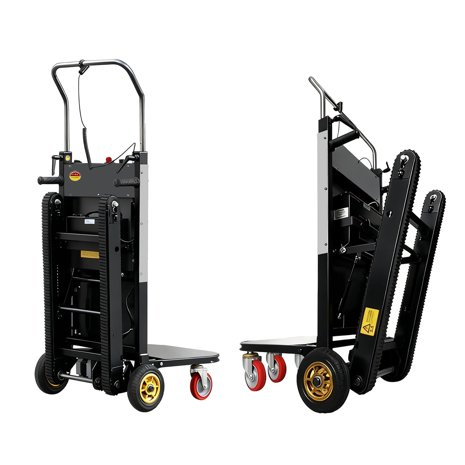 Carretilla Eléctrica para Escaleras 1100lbs/500kg Capacidad Motor 1500W Sin Escobillas Ideal Batería 48V/42A 6-8H Autonomía para Mudanzas Almacén Logística