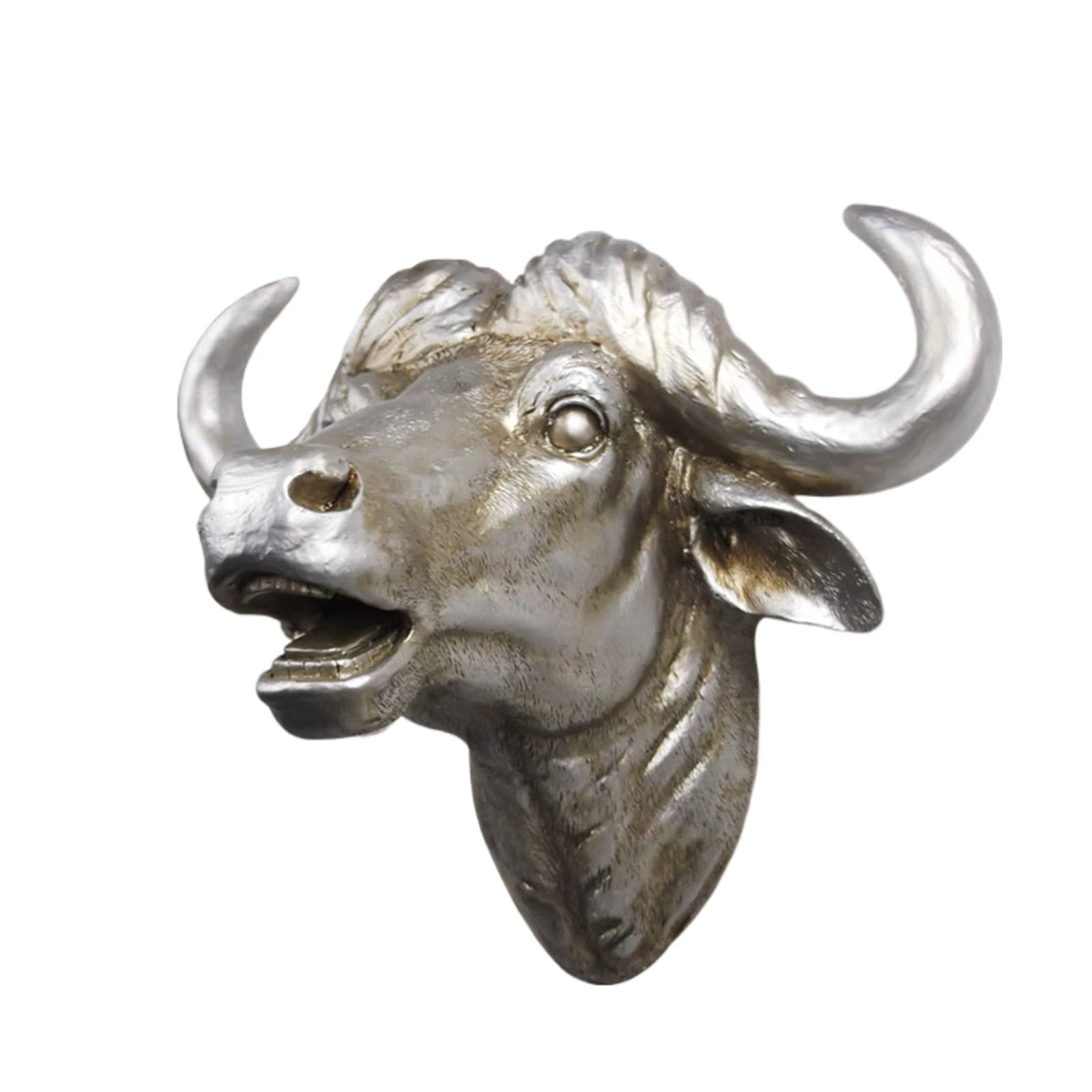 YXCQHZM Cows Head Wall Mounted - Faux Cow Head Wall Hanging - Bust Decoration Figurine Indoor or Outdoor Lawn Patio Home Decor (B,29CM)