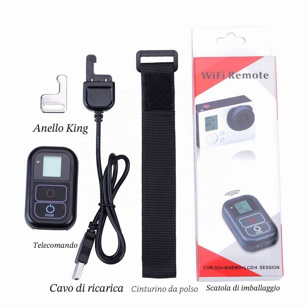 Suptig Telecomando Senza Fili Impermeabile per GoPro Hero 8, 7 Black, 6, 5/5Session/4/4S/3+/3 Sport Fotocamera Wi-Fi di Ricambio