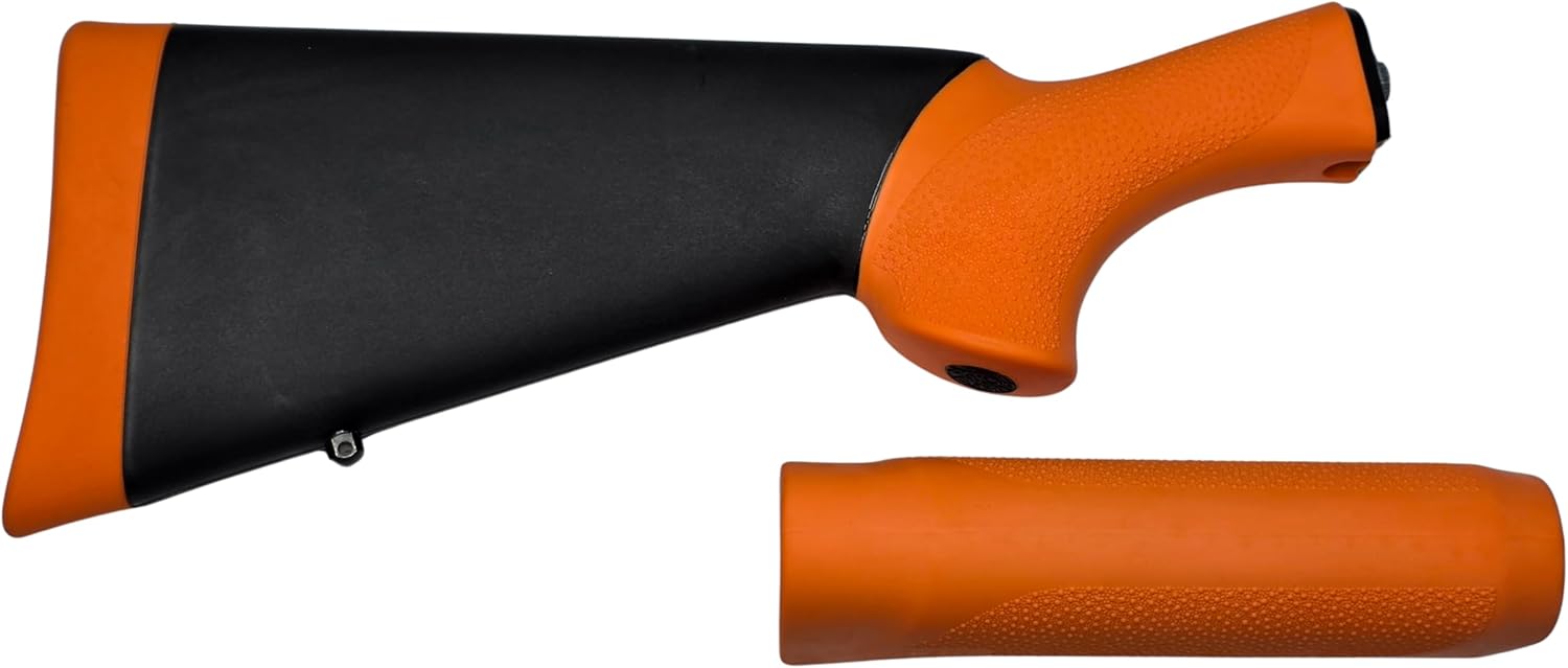Hogue Remington 870 12 Gauge OverMolded Rubber Shotgun Stock and Forend, Less Lethal Orange - 08742