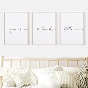 Amazon.com: 3 Panels You Are So Loved Wall Art Nursery Quote Canvas ...